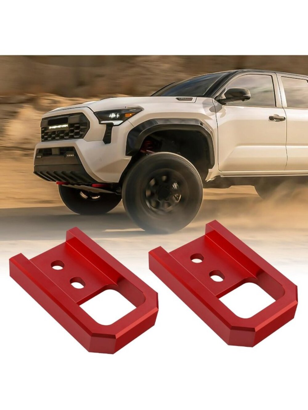 Red Tow Hooks for Tacoma 2024-2026, 4Runner & Land Cruiser 250 - Heavy Duty